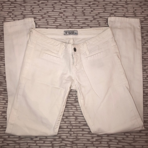 GUESS White Denim Ankle Zip Jeans Size 25 - Picture 3 of 6